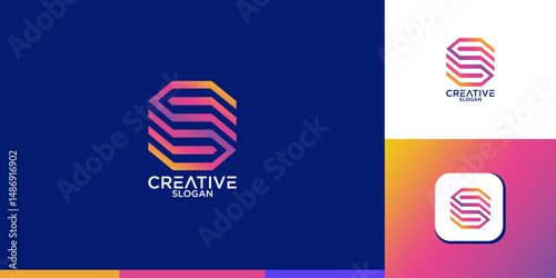 collection of letter s abstract monogram logo design vector	