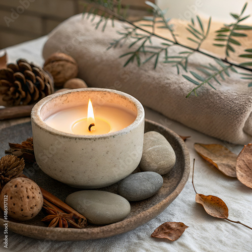 spa still life with candles