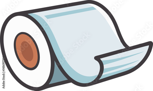 A clean, high-quality vector art illustration of paper towels, featuring realistic textures and details, ideal for commercial or editorial use.