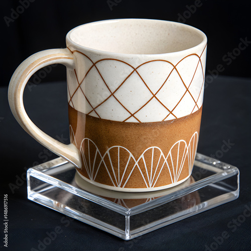 cup of coffee on black