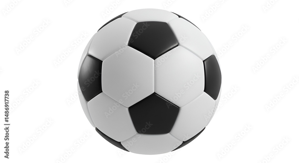 Fototapeta premium 3D Soccer Ball Icon – Transparent Background