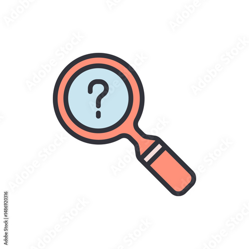 Magnifying Glass With Question Mark Depicting Inquiry Process