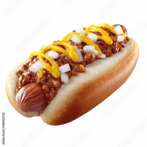 Delicious Coney Island Hot Dog with Mustard and