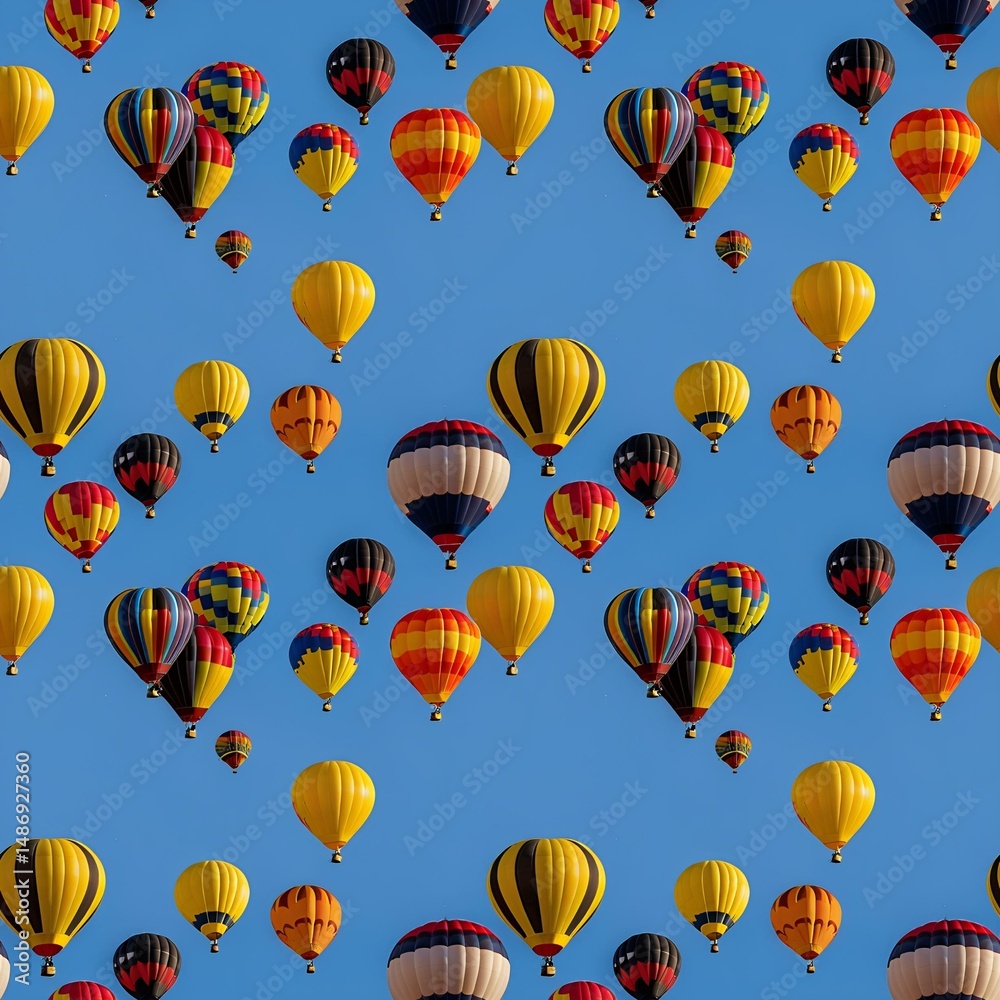 Obraz premium hot air balloons floating with vivid colors
