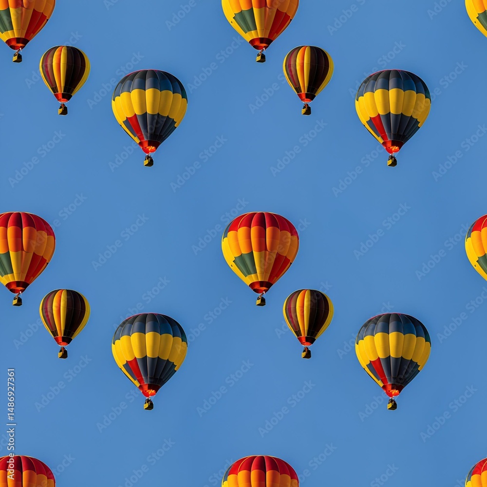 Obraz premium hot air balloons floating with vivid colors