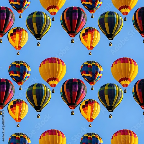 hot air balloons floating with vivid colors