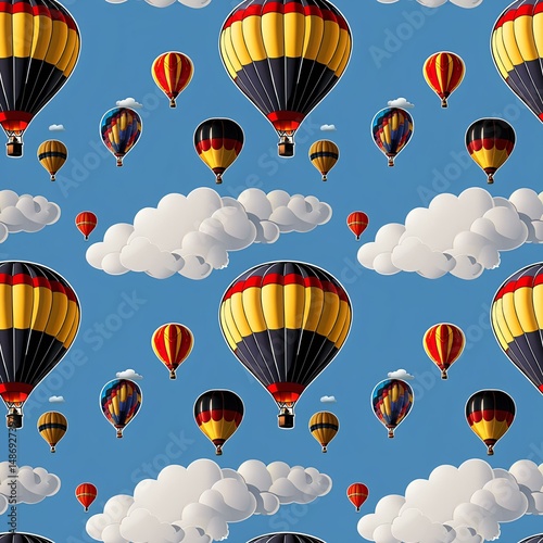 hot air balloons and clouds