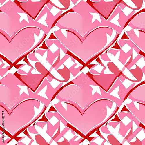 hearts and x’s in soft pink and red