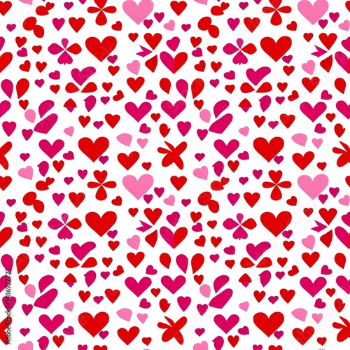 hearts and x’s in soft pink and red