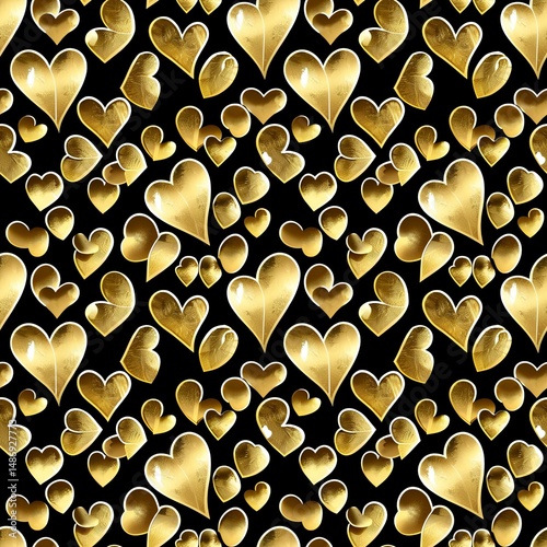 hearts and gold foil textures
