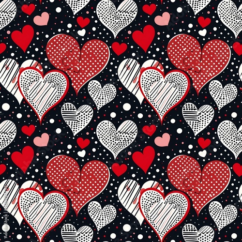 hearts and dots with calligraphy style