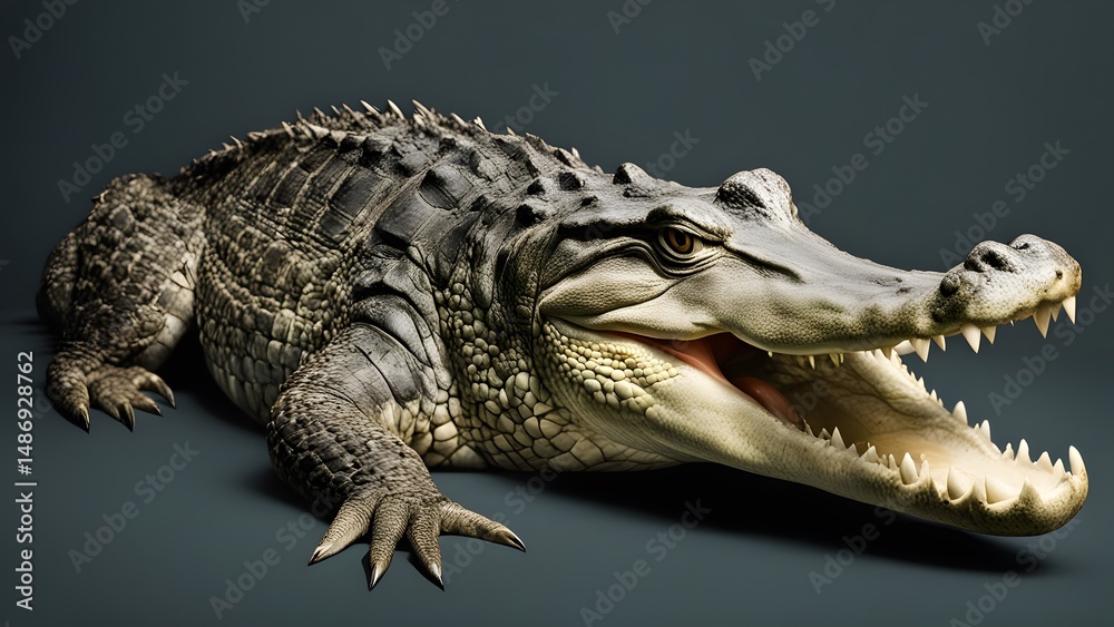Fototapeta premium A crocodile in isolated background