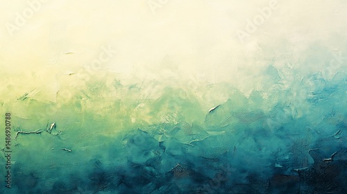 Abstract Textured Canvas: Gradient Teal and Cream