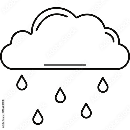 cloud and rain vector on weather