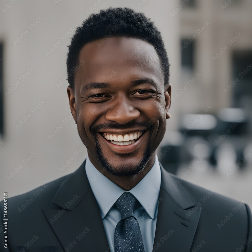A man in a suit smiles for the camera A man in a suit smiles for the camera