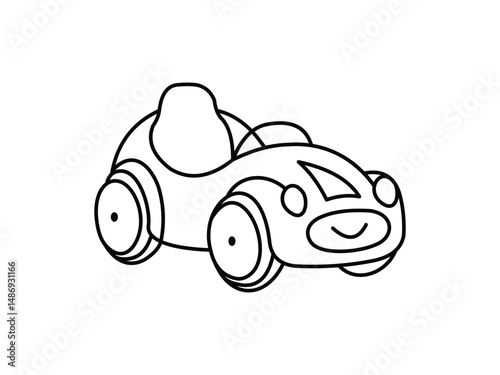 Hand drawn toy car illustration vector image template