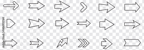Arrows big black set icons. Arrow icon. Arrow vector collection. Arrow. Cursor. Modern simple arrows. Vector illustration. Variety arrow vector collections.