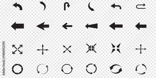 Arrows big black set icons. Arrow icon. Arrow vector collection. Arrow. Cursor. Modern simple arrows. Vector illustration. Variety arrow vector collections.