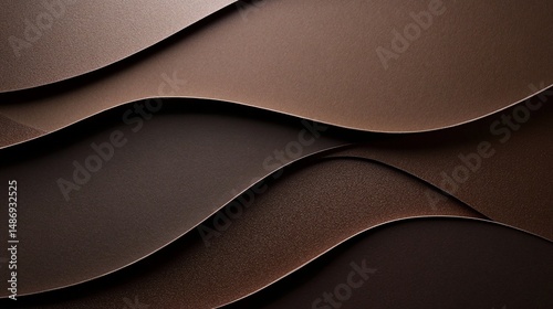 Abstract Brown Wave Layers: Textured Background Design