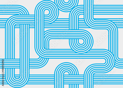 Seamless Abstract Border Pattern – Dark Cyan Accent(PNG). Curved and straight lines blend for a sophisticated and tech-inspired look, suitable for design, UI backgrounds, or printed materials.