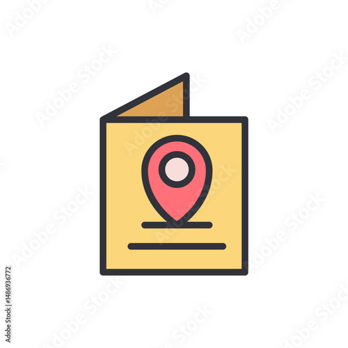 Free Download Detailed Map Location Indicator On A Brochure For Navigation Purposes - GFXLoad