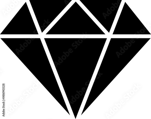 Pink Diamond - Monochrome Diamond Logo Vector Illustration