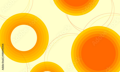 orange yellow multi circles shapes funny style graphic element abstract background
