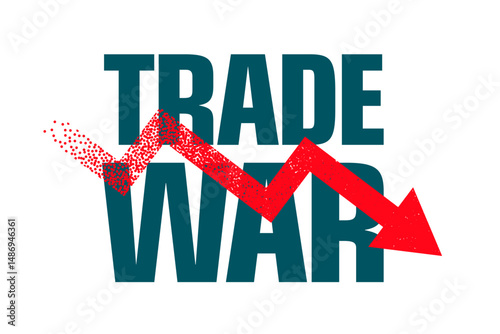 world economy decline trade war concept background