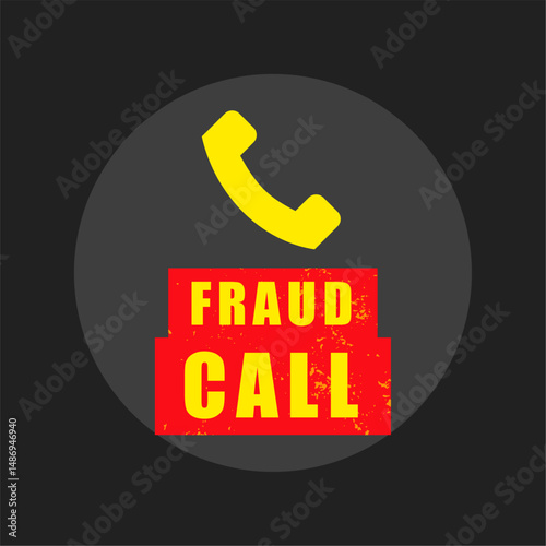 fraud call alert warning dark background with phone design