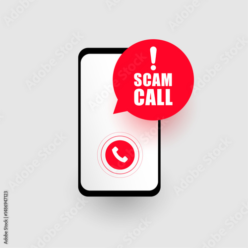 unwanted scam call alert with mobile screen