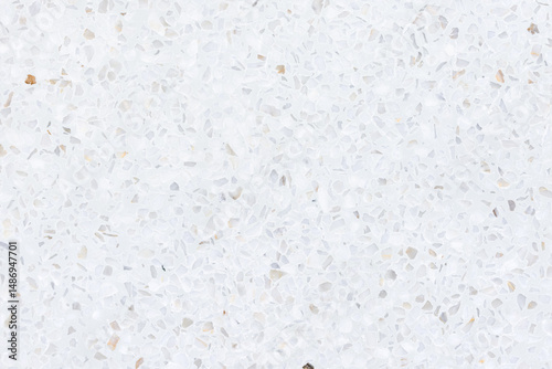 Terrazzo floor seamless pattern. Look clean white bright shiny. Marble gravel mixed with concrete. Polished smooth surface for decoration interior exterior, architecture design. Suit for background.