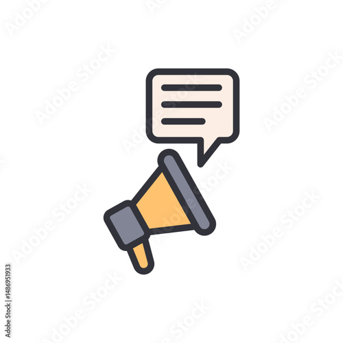 Stylized Megaphone With Speech Bubble For Announcements And Promotions