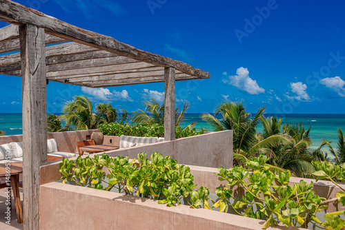 Panoramic Caribbean View from a Luxury Boutique Hotel in Boca Paila, Tulum