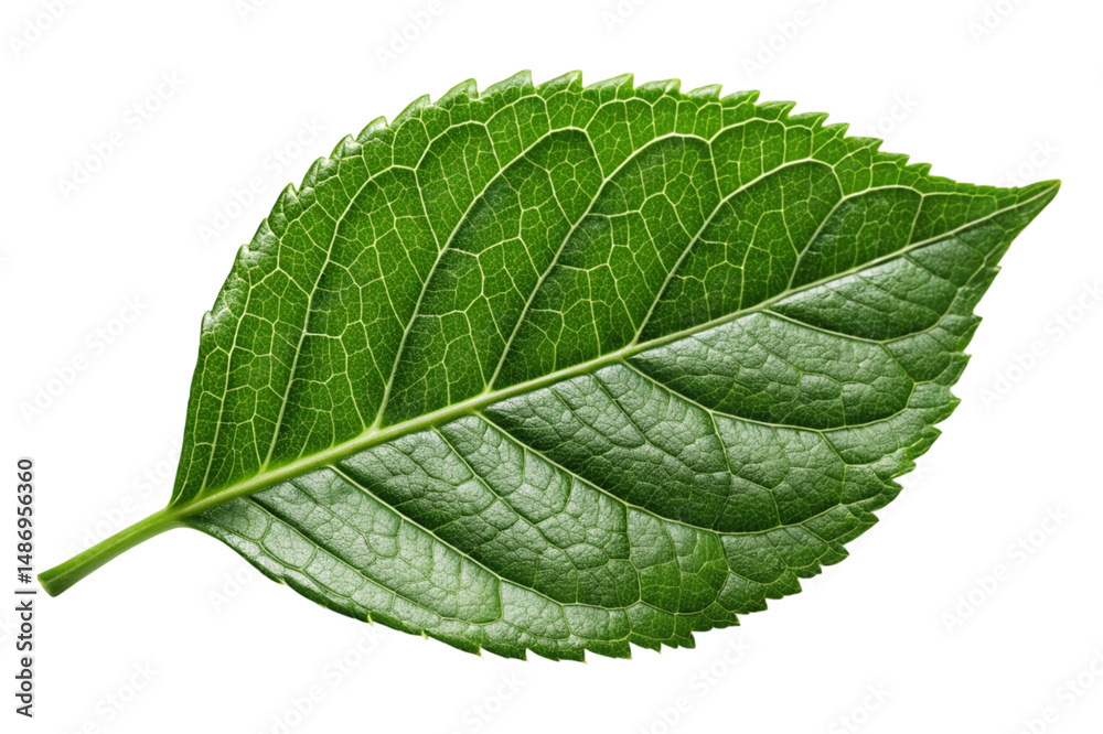 Obraz premium green leaf on white background