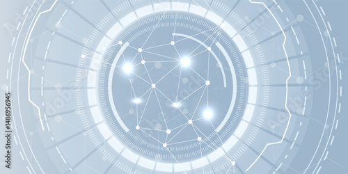 Abstract Artificial intelligence. Technology web background. Virtual concept vector illustration
