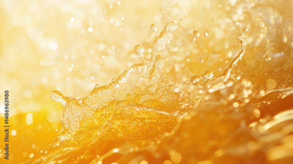 Golden Splash of Liquid in Sunlight Golden Splash of Liquid in Sunlight