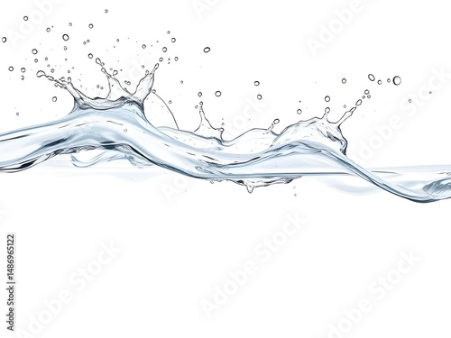 water splash isolated on white