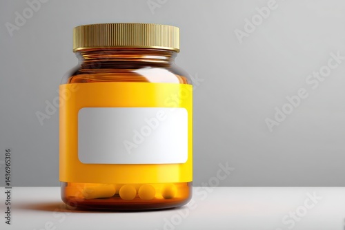 3D rendered cartoon label mockup on jar with clean space to add your custom branding or artwork.