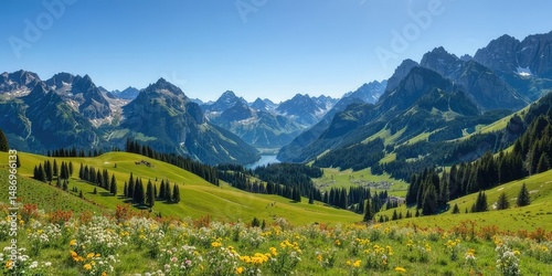 Majestic Swiss Alps Mountain Scenery
