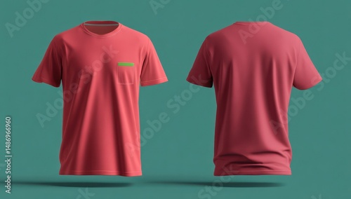 3D rendered cartoon t-shirt mockup with available blank space for your custom graphic design.