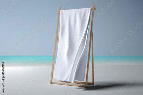 3D custom beach towel mockup with a blank area for inserting your personalized branding.