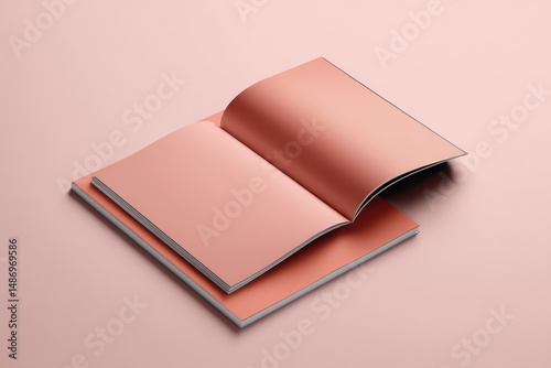 3D rendered magazine mockup with customizable cover space for branding.,