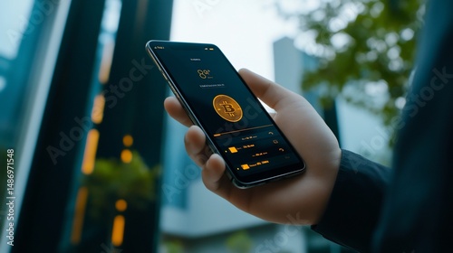 Bitcoin Wallet App Interface on Smartphone Screen