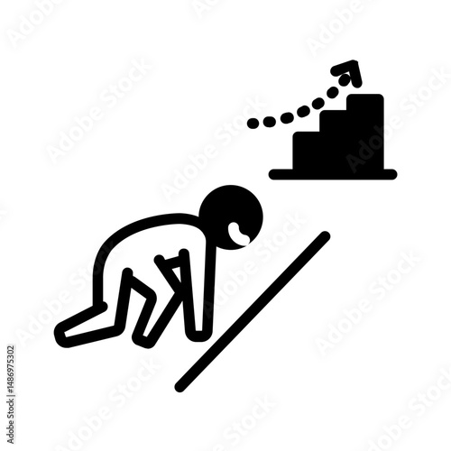Vector solid black icon for Willingness