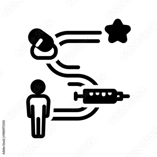 Vector solid black icon for Treatment journey