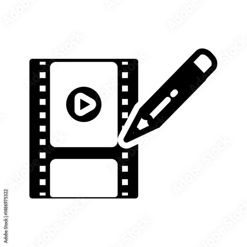 Vector solid black icon for Writer