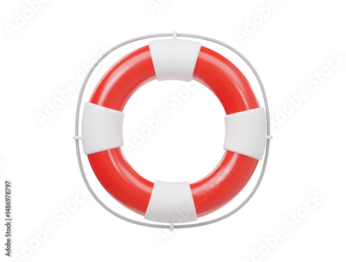 3d floating lifebuoy icon 