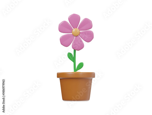 Wallpaper Mural 3d flower pot icon render illustration Torontodigital.ca