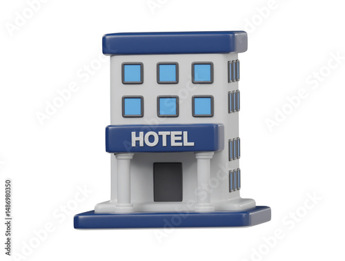 Hotel building icon 3d 