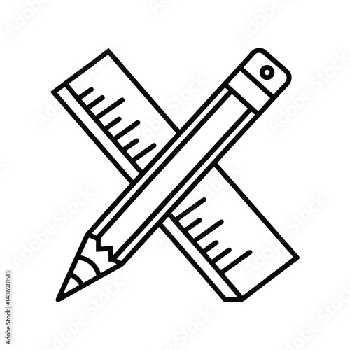 Pencil and Ruler Icon